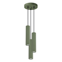 Lampa Wisząca Sufitowa Zwis Tuba Spot 3x GU10 Oliwkowa Karbon Deep Space SL.1614 Sollux