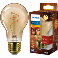 Żarówka LED E27 A60 3.1W = 25W 270lm 1800K Ciepła CRI90 300° FILAMENT Vintage Bursztynowa Ściemnialna Decorative Philips