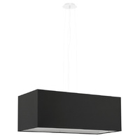 Lampa Sufitowa Wisząca Zwis 3x E27 Żyrandol Prostokątna Czarna Minimalistyczna Santa Sollux