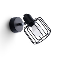 Lampa Ścienna Kinkiet E14 Geometryczna Geometryczna Czarna Nowoczesna Beluci Sollux