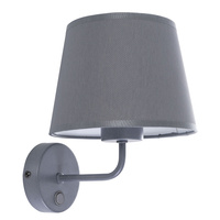 Lampa Ścienna Kinkiet MAJA GRAY Abażur Grafitowa Klasyczna E27 1880 TK Lighting