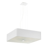Lampa Sufitowa Wisząca Zwis 5x E27 Żyrandol Kwadratowa Biała Minimalistyczna Lokko Sollux