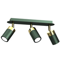 Lampa sufitowa JOKER ZIELONY ZŁOTY 3 x GU10 MILAGRO Metal styl nowoczesny