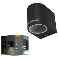 Kinkiet Ogrodowy Lampa Elewacyjna Zewnętrzna LED GU10 IP54 Czarna JUSTIN Videx