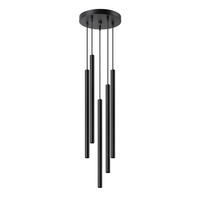 Lampa Sufitowa Wisząca Zwis 5x G9 Żyrandol Tubularna Czarna Nowoczesna Pastelo Sollux