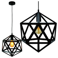 Lampa Wisząca Sufitowa GEOMETRYCZNA IL MIO DENMARK 1xE27 Czarna - GOLDLUX (Polux)