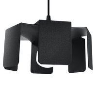 Lampa Sufitowa Wisząca Zwis E27 Żyrandol Nieregularna Czarna Industrialna Tulip Sollux