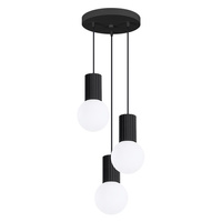 Lampa Sufitowa Wisząca Zwis 3x G9 Okrągła Czarny Nowoczesna Matowa Halo Sollux