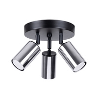 Lampa Sufitowa Oprawa Natynkowa SPOT TUBA Reflektor 3x GU10 Plafon Tubularna Czarna Chrom Nowoczesna Winx Sollux