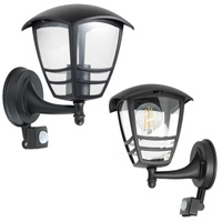 Kinkiet Ścienny Lampa E27 z Czujnikiem Ruchu i Zmierzchu IP54 Czarna Tevio Kobi