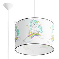 Lampa Sufitowa Wisząca Zwis E27 Żyrandol Owalna Wielokolorowa Nowoczesna Jednorożec Sollux