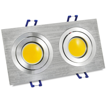 Oprawa sufitowa LED aluminiowa podwójna srebrna szczotkowana GOLDLUX (Polux) 8W 6400K