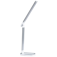 Lampka Biurkowa LED Stołowa 7W 400lm 4000K Neutralna 120° Biała Srebrna Ściemnialna Madera Sanico Goldlux