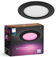Panel LED Oprawa Podtynkowa Wpuszczana 12W 1500lm IP44 White and Color Ambiance RGB + TW Czarna Inteligentna SMART Zigbee Bluetooth Slim Downlights Philips HUE