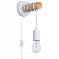 Lampa Ścienna Wisząca Kinkiet Spot E27 Biały Brązowy z Włącznikiem Eos Masterled