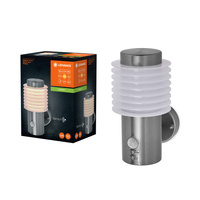 Lampa Ogrodowa Zewnętrzna Kinkiet Elewacyjny LED 9.5W 700lm 3000K IP44 Srebrny Z Czujnikiem Ruchu i Zmierzchu Endura Ledvance