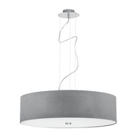 Lampa Sufitowa VIVIANE 6773 Nowodvorski Szara 3xE27 Wisząca Okrągła Materiał+Szkło+Stal 65 cm Nowoczesna