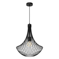 Lampa Wisząca Sufitowa CESTA Czarna 1xE27 Milagro