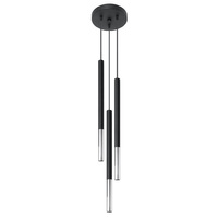 Lampa Sufitowa Wisząca Tuba 3x G9 Zwis Tubularna Czarna Chrom Nowoczesna Mozaica Sollux