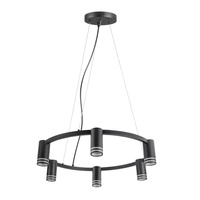 Lampa Sufitowa Wisząca Zwis 6x GU10 Czarna ROMA Sanico Goldlux