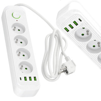 Przedłużacz CONNECTO 4x230V 1,5m 4GN Uziemienie Wyłącznik 4xUSB Biały Kobi