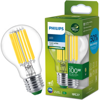 Żarówka LED E27 A60 210.3lm/W 7.3W = 100W 1535lm 4000K Neutralna Filament PHILIPS Ultra Efficient