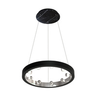 Lampa wisząca CASSIOPEIA 9xE14 Okrągła Rama Czarna Chrom MZ5031 Milagro by Maciej Zień