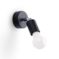 Lampa Ścienna Kinkiet E27 Tuba Ruchoma Czarna Minimalistyczna Fornes Sollux
