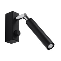 Lampa Ścienna Oprawa Natynkowa Kinkiet G9 SPOT TUBA Reflektor Tubularna Czarna Nowoczesna Eyetech Sollux