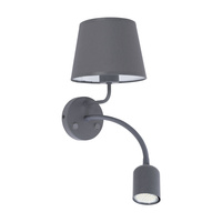 Lampa Ścienna Kinkiet MAJA GRAY Abażur Grafitowa Klasyczna E27+GU10 2536 TK Lighting