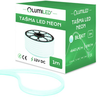 Taśma LED NEON 12V 10W 120LED Błękitna IP67 6x12mm 1m Lumiled