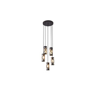 Lampa Wisząca Sufitowa 5x E14 Brązowy Industrialny Oberon Rabalux