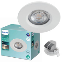 Oprawa Podtynkowa Wpuszczana LED 5.5W 350lm 2700K IP65 Hermetyczna Biała Dive Bathroom Philips