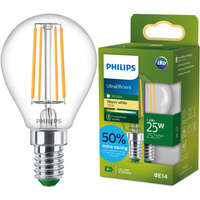 Żarówka LED E14 Kulka P45 1.2W = 25W 252lm 210lm/W 2700K Ciepła 300° KLASA A UltraEfficient Philips