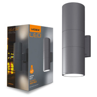 Kinkiet Ogrodowy Lampa Elewacyjna Zewnętrzna IP54 2x E27 Szara PORTER Videx