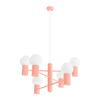 Lampa Wisząca Żyrandol 6x G9 Aluminiowa Brzoskwiniowa Halo French Sky SL.1838 Sollux