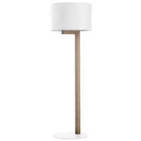Lampa Podłogowa Stojąca TROY WHITE Abażur Biała Drewniana Skandynawska E27 5197 TK Lighting