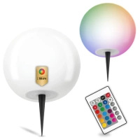 Lampa Solarna Ogrodowa LED Wbijana Ozdobna Naziemna Lampka Kula Zewnętrzna RGB + PILOT