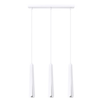 Lampa Sufitowa Wisząca Zwis 3x G9 Żyrandol Tubularna Biała Skandynawska Prysm Sollux