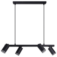 Lampa Sufitowa Wisząca Zwis 4x GU10 Czarna PARIS Sanico Goldlux