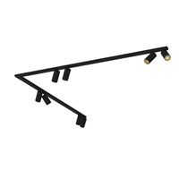 Lampa Sufitowa Oprawa Natynkowa Reflektor Punktowa 8x GU10 Czarna Nowoczesna MONO CORNER 7700 Nowodvorski