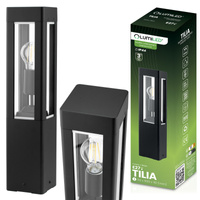 Lampa Ogrodowa Zewnętrzna Aluminium Czarna Oprawa E27 IP44 SŁUPEK 50cm TILIA LUMILED
