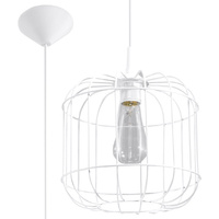 Lampa Sufitowa Wisząca Zwis E27 Owalna Biała Industrialna Celta Sollux