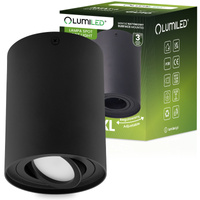 Oprawa Natynkowa HALOGENOWA Spot Tuba Ruchoma AMAT-XL GU10 Okrągła CZARNA 125mm LUMILED 