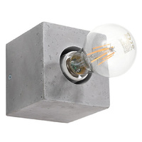 Lampa Ścienna Oprawa Natynkowa Kinkiet E27 Kwadratowa Szara Industrialna Ariz Sollux