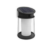 Kinkiet Ogrodowy Lampa Solarna Elewacyjna Zewnętrzna LED 3.2W 470lm 4000K IP44 z Czujnikiem Ruchu i Zmierzchu Czarna Juda Ultra Efficient Philips