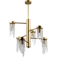 Lampa Sufitowa Wisząca Zwis 6x E27 Złota Gea Sanico Goldlux