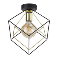 Lampa Sufitowa ALAMBRE Druciana Czarno-Złota Geometryczna E27 2702 TK Lighting