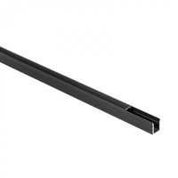 Profil Aluminiowy LED Natynkowy Czarny 1m z Kloszem Czarnym do Taśm LED + Zaślepki seria NW Ecolight