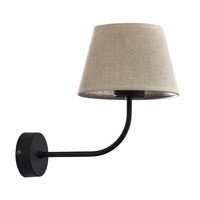 Lampa Ścienna Kinkiet CHICAGO LINEN Abażur Czarno-Beżowa Loftowa E27 4186 TK Lighting